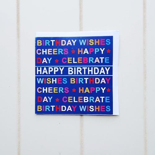 Navy Celebration Happy Birthday Greeting Card. Navy bright coloured Happy Birthday card that inside says "Happy Birthday to you!". Perfect for any person of any age, write your special birthday inside. Grab a present from our online store while you're here! | Bliss Gifts & Homewares | Unit 8, 259 Princes Hwy Ulladulla | South Coast NSW | Online Retail Gift & Homeware Shopping | 0427795959, 44541523