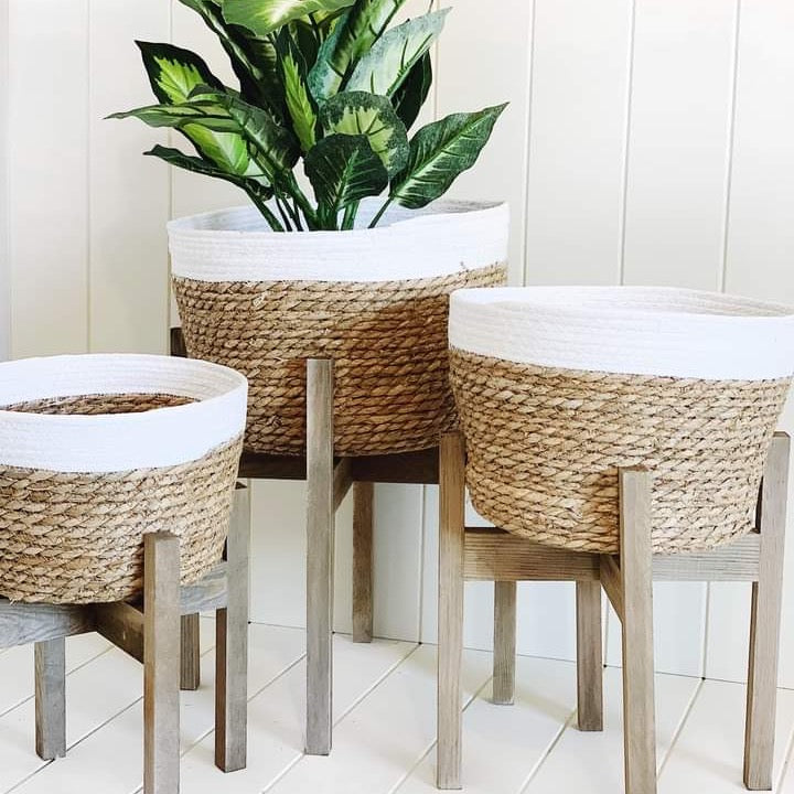 Create a relaxed and inviting feel to your home with our gorgeous Nirvana Planters. Made from natural fibres, with a woven rope design, and a white on natural finish | Bliss Gifts &amp; Homewares | Unit 8, 259 Princes Hwy Ulladulla | South Coast NSW | Online Retail Gift &amp; Homeware Shopping | 0427795959, 44541523