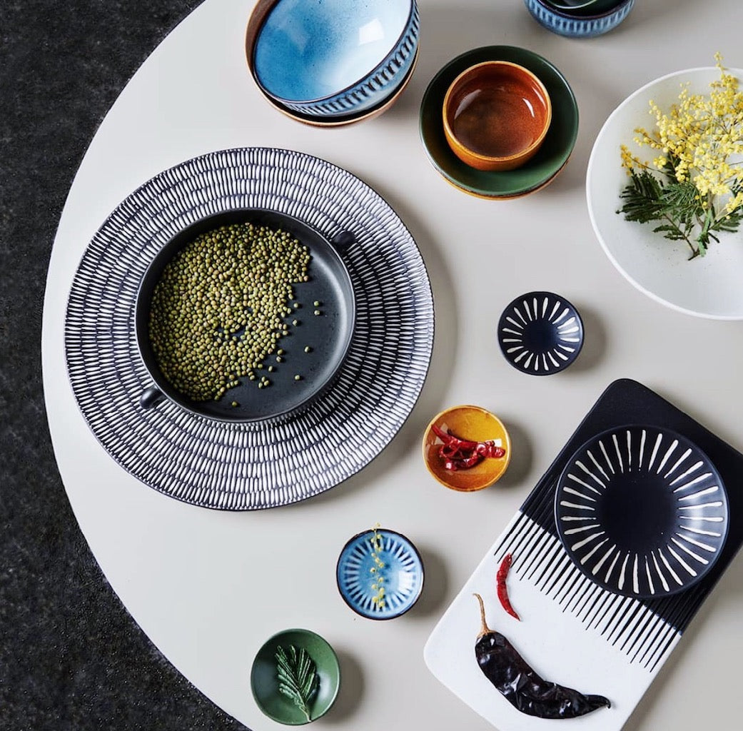 Shibori-blues, earthy colours and eclectic forms and patterns combine in this four-piece OSAKA condiment dish set by Salt&amp;Pepper. Each 8x2.5cm dish brings the earth, sea and sky to your hosting style, exuding a timeless look for everyday dining or special occasions.| Bliss Gifts &amp; Homewares | Unit 8, 259 Princes Hwy Ulladulla | South Coast NSW | Online Retail Gift &amp; Homeware Shopping | 0427795959, 44541523
