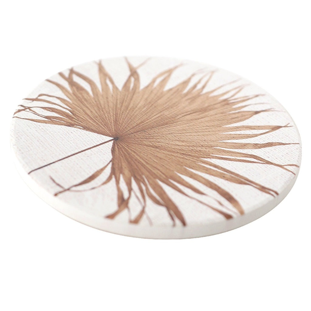 Our Byron Bliss Ceramic Coaster - Palm Frond is from the Byron Bliss Homewares Range which features rustic and natural pieces combined with cheerful patterns inspired by the carefree spirit of Byron Bay.| Bliss Gifts &amp; Homewares | Unit 8, 259 Princes Hwy Ulladulla | South Coast NSW | Online Retail Gift &amp; Homeware Shopping | 0427795959, 44541523