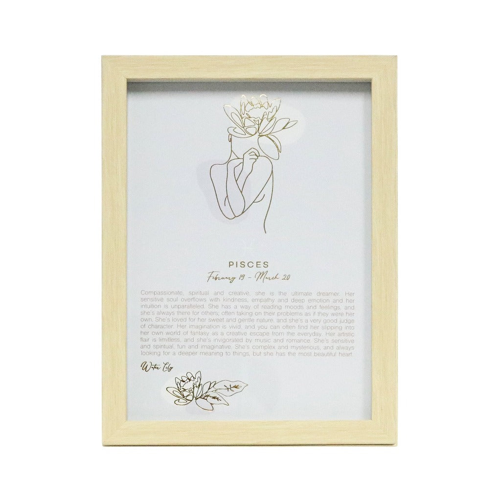 The Mystique Astrological Framed Prints feature whimsical and feminine illustrations combined with a pastel colour palette. The collection features 12x framed prints for each astrological star sign and gold foil detail for an elegant finished look.| Bliss Gifts & Homewares | Unit 8, 259 Princes Hwy Ulladulla | South Coast NSW | Online Retail Gift & Homeware Shopping | 0427795959, 44541523