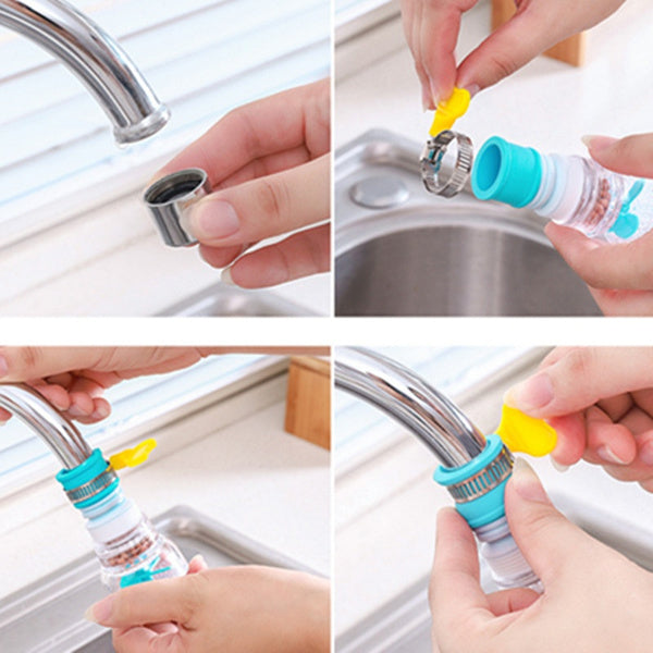 Kitchen Sink Rotatable Filter Sprayer Head Anti Splash Tap Booster Shower Rotatable Drainer Extensible Filter Durable Faucet