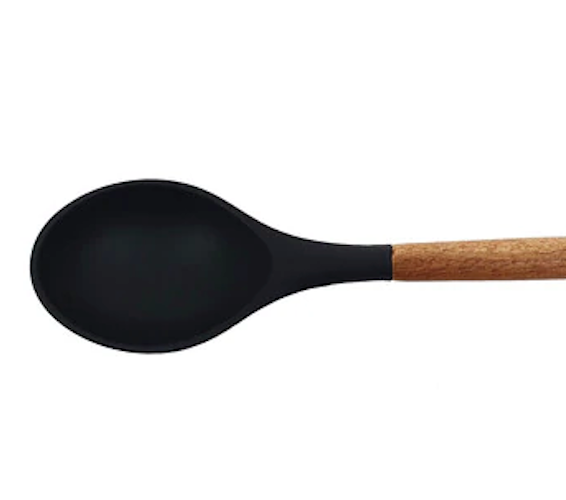 Bialetti St Clare Acacia Handle Silicone Solid Spoon - Kitchen Utensils - black silicone head - heat resistant up to 500degrees - solid acacia handle |Bliss Gifts &amp; Homewares - Unit 8, 259 Princes Hwy Ulladulla - Shop Online &amp; In store - 0427795959, 44541523 - Australia wide shipping 