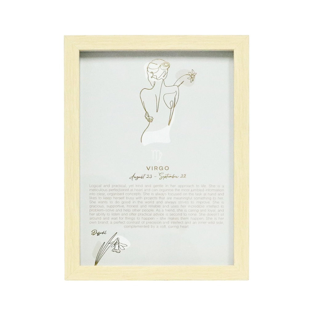 The Mystique Astrological Framed Prints feature whimsical and feminine illustrations combined with a pastel colour palette. The collection features 12x framed prints for each astrological star sign and gold foil detail for an elegant finished look.| Bliss Gifts & Homewares | Unit 8, 259 Princes Hwy Ulladulla | South Coast NSW | Online Retail Gift & Homeware Shopping | 0427795959, 44541523