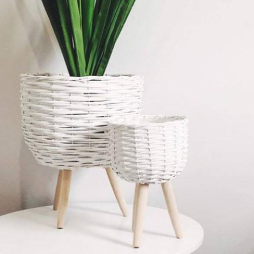 Elevate the look of your plant or floral display with our large White Wicker pot planter. Indoor plants are on trend and our stylish Wicker planters are perfect for showing off your gorgeous greenery.  | Bliss Gifts &amp; Homewares | Milton | Online | 0427795959 | Afterpay available