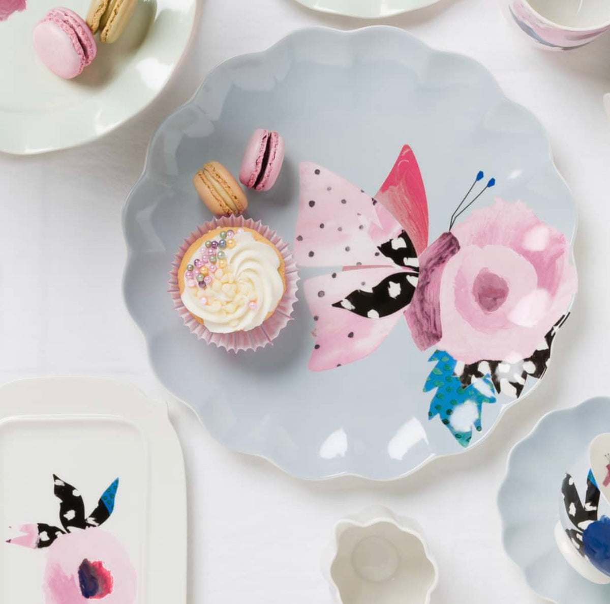Allow the garden tea party to come to you with this WILLOW Plate in Rose. Complemented by a rose-hued background, this new bone china plate enjoys a stunning floral and butterfly decal with a scalloped design at the rim | Bliss Gifts &amp; Homewares | Unit 8, 259 Princes Hwy Ulladulla | South Coast NSW | Online Retail Gift &amp; Homeware Shopping | 0427795959, 44541523